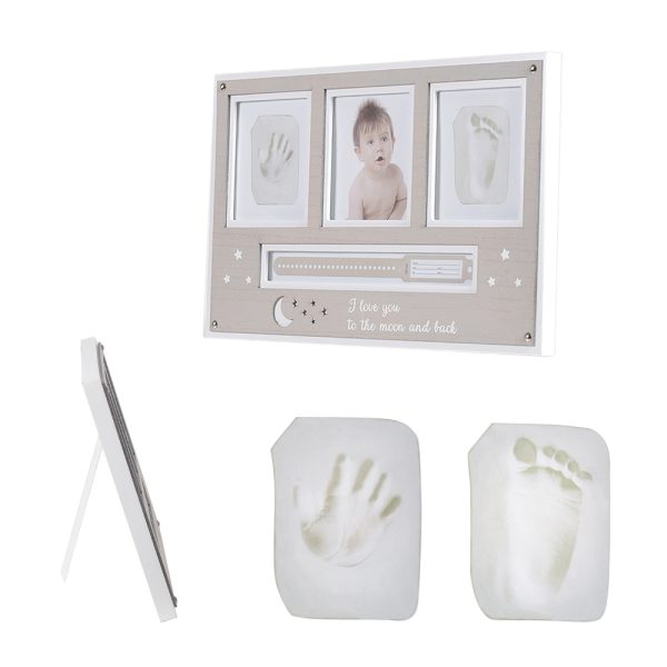 Hand and foot print set with photo frame