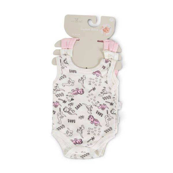 Baby bodysuit set - 3 pieces Sweet roar pink - 7756