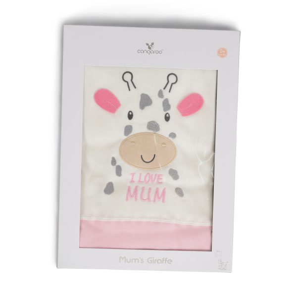 Baby blanket 90/100 cm Mum`s giraffe pink - 7689