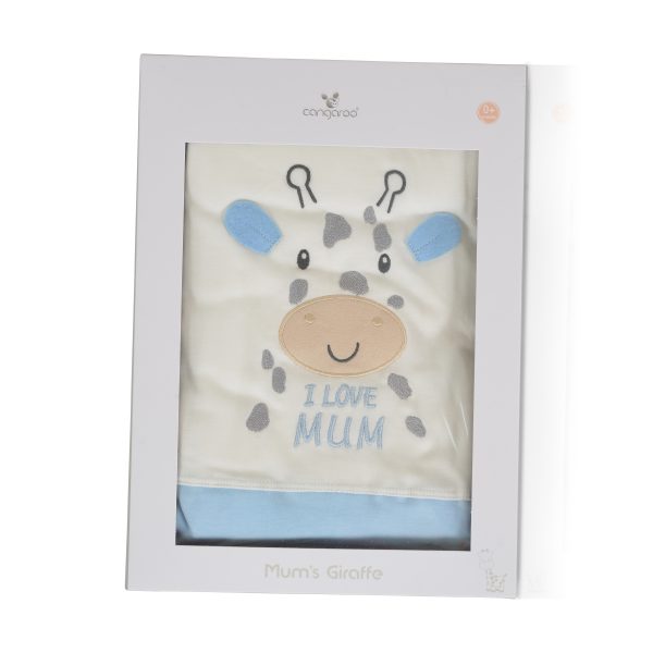 Baby blanket 90/100 cm Mum`s giraffe blue - 7689