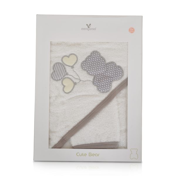 Baby towel Cute Bear 100/100 cm white - 7755