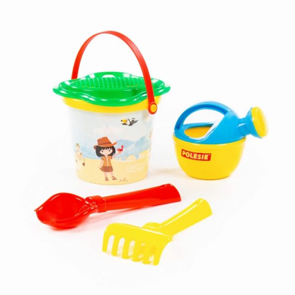 Polesie 0672 Small decorated bucket set, 5 pcs (Set No. 210)