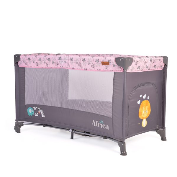 Folding cot Africa pink