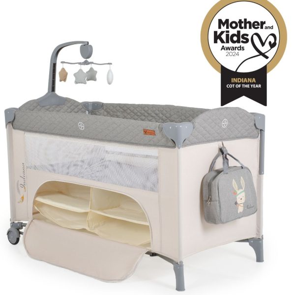 Folding cot Indiana grey