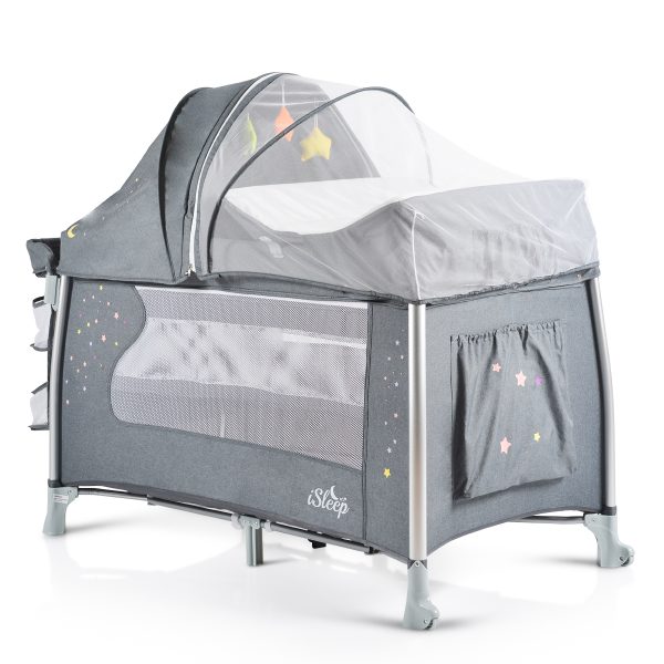 Folding cot iSleep grey