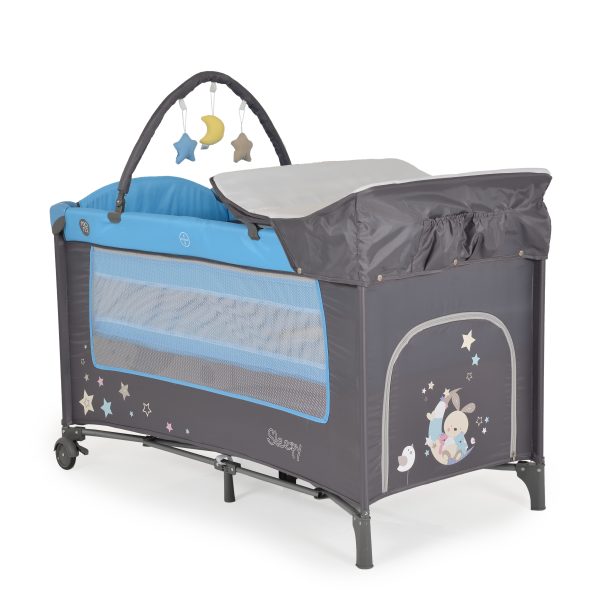 Folding cot Sleepy blue