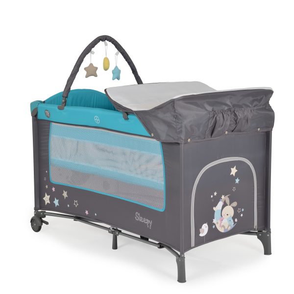 Folding cot Sleepy turquoise