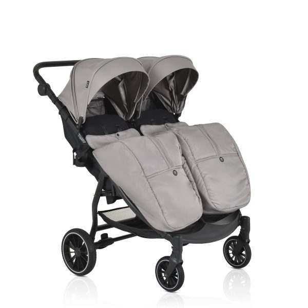 Baby twin stroller TwinGo Silver