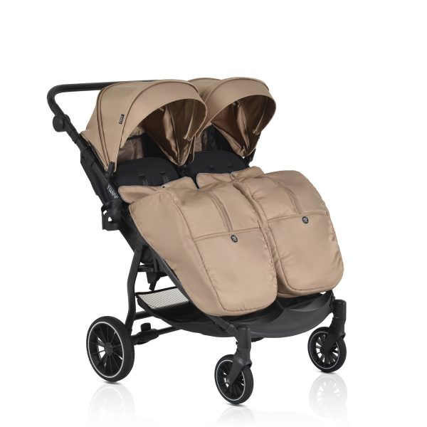 Baby twin stroller TwinGo Camel