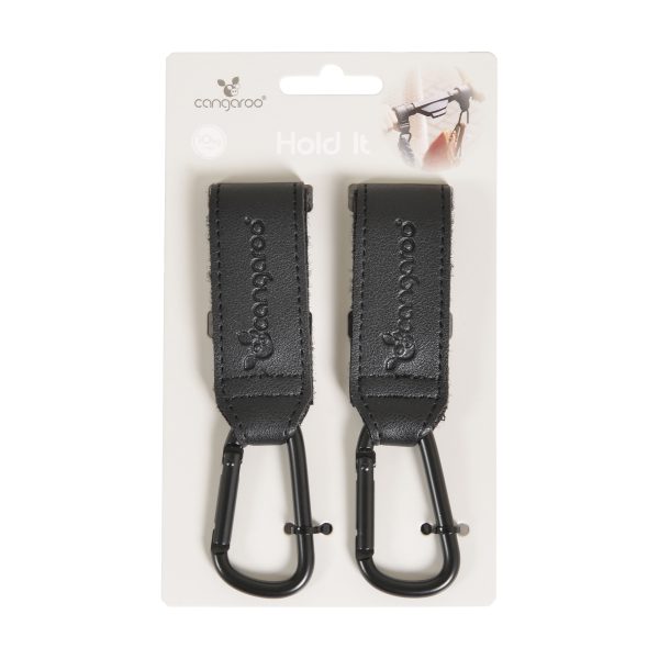 Universal leather hooks for stroller black