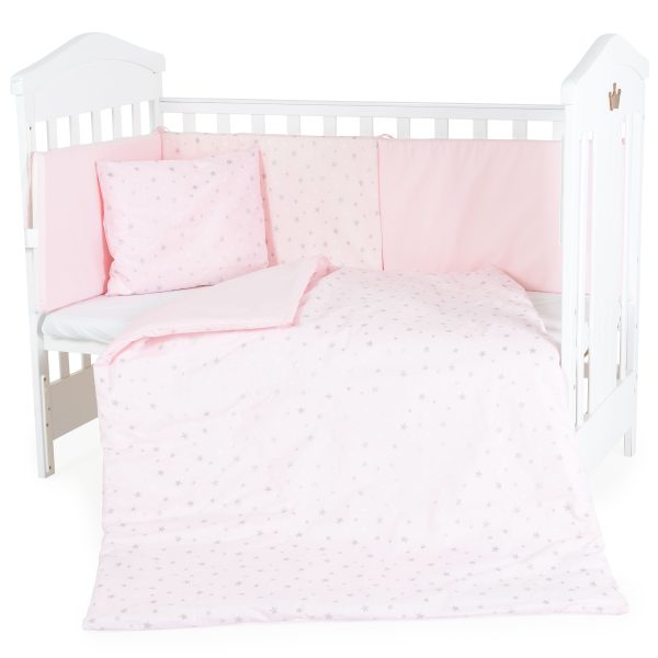 Baby bedding set 6 psc. 120/60 NOOK Pink Stars