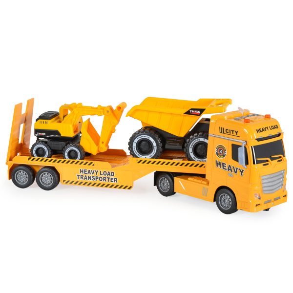 Transporter truck with light and sound and 2 vehicles - 666-68F