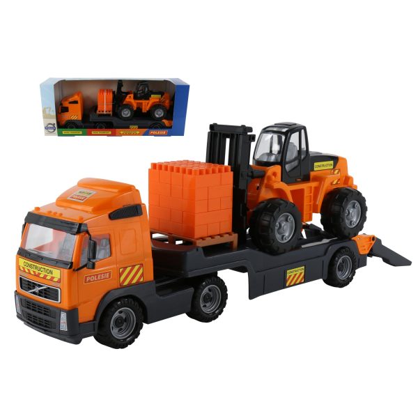 Polesie 36889- 1572 Powertruck trailer truck + Fork lift + Construction set supermix-30 on pallet (box)