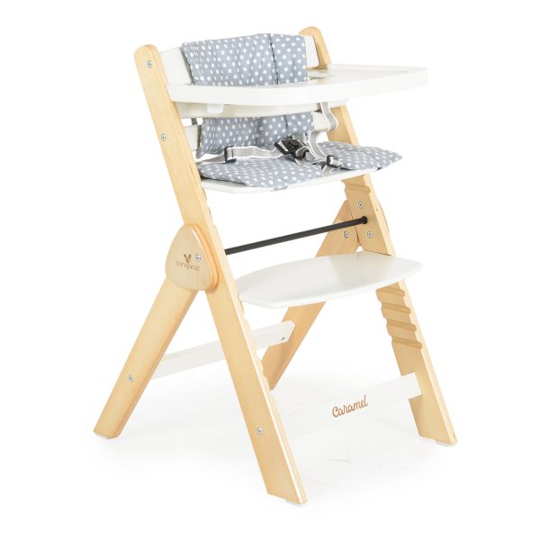 Wooden high chair Caramel white