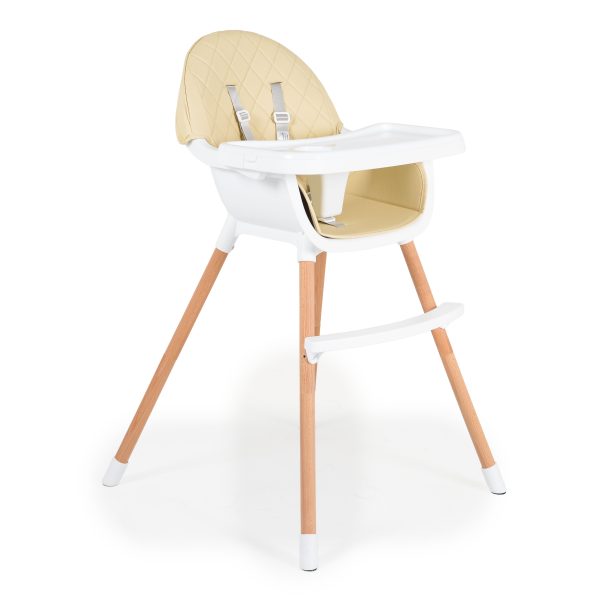Wooden high chair Gelato 2 in 1 beige