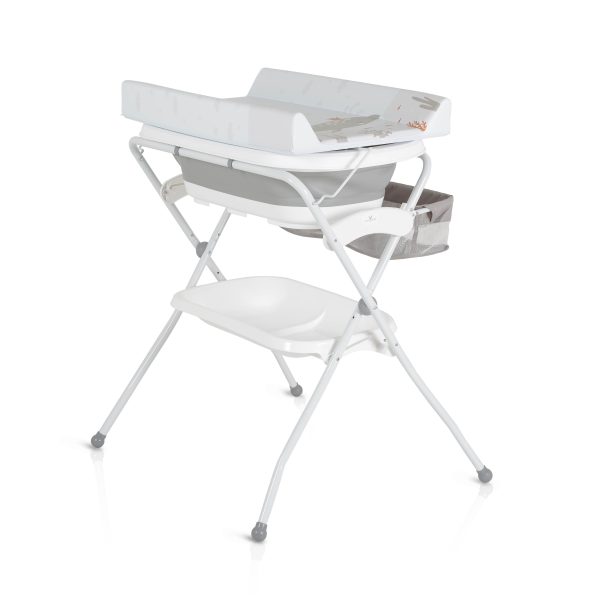 Baby foldable bathtub with stand and changing table Como Grey