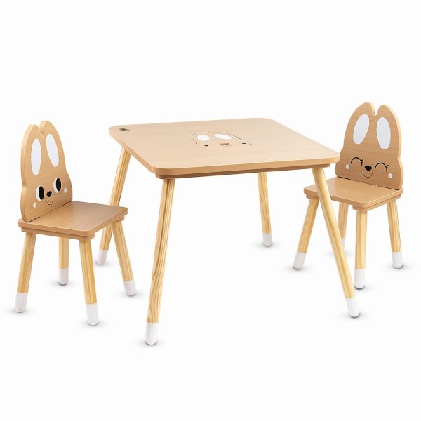 One storage table with 2 chairs Cute Bunny
