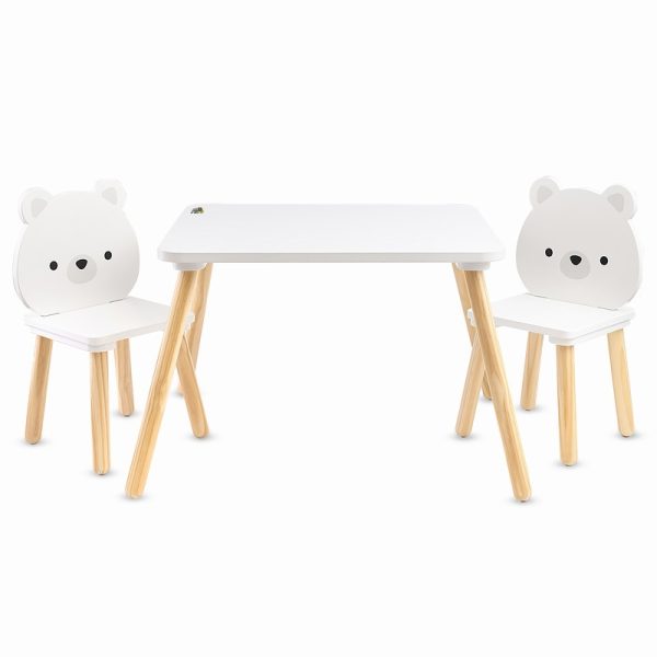 One table with 2 chairs White Bears