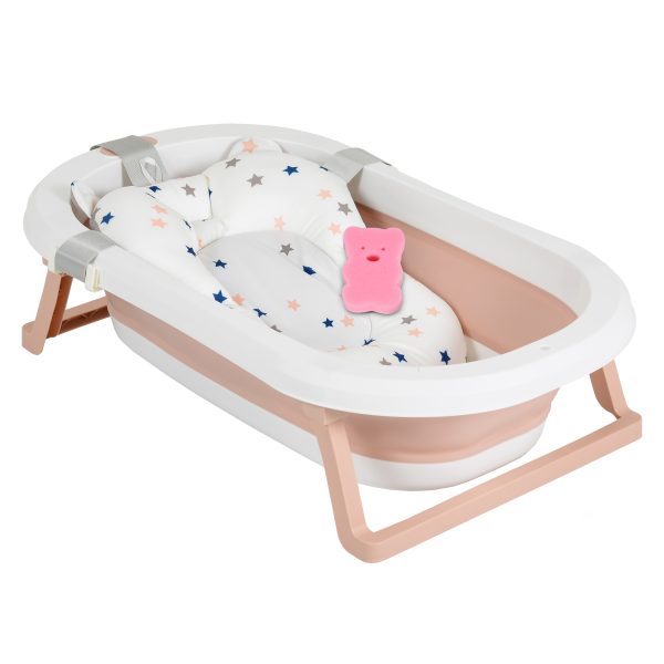 Baby bathtub set with foldable bath Palma pink