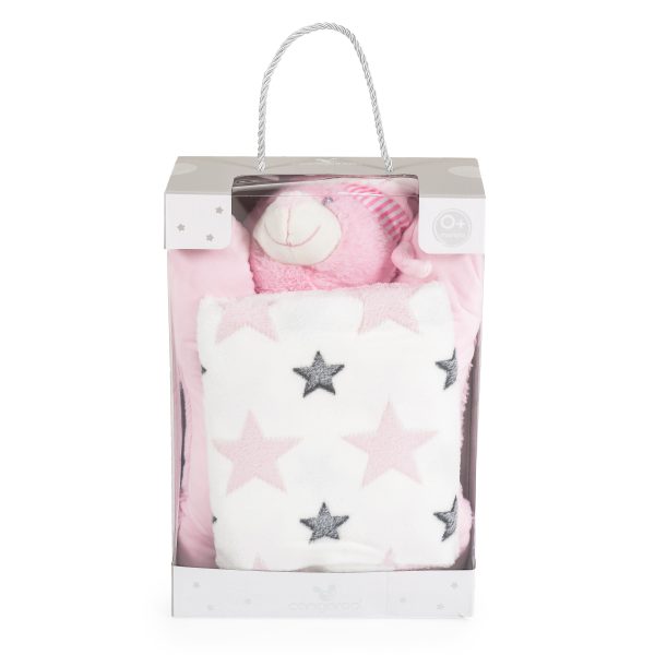 Baby Blanket 90/75 cm with a pillow Sleepy bear pink