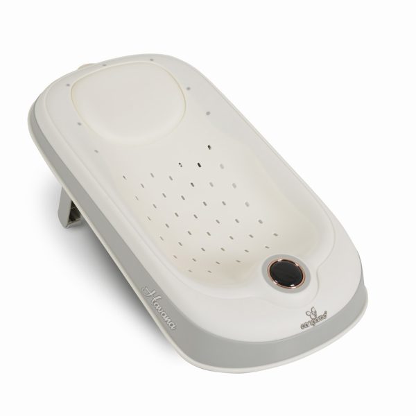 Baby bathtub support with thermometer Havana white