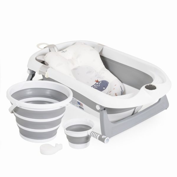 Foldable Baby Bath Set Balena Grey