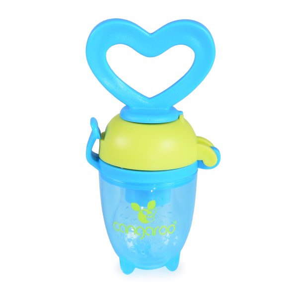 Silicone fresh food feeder Love blue color F1333