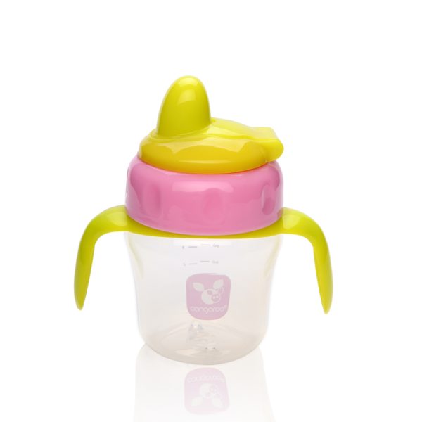 Non-spill cup with handles pink 150ml - TC5007
