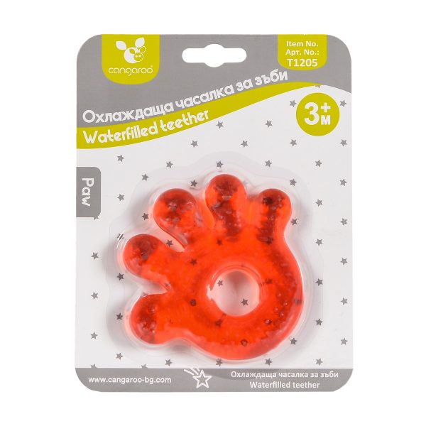 Water filled teether Paw Red - T1205
