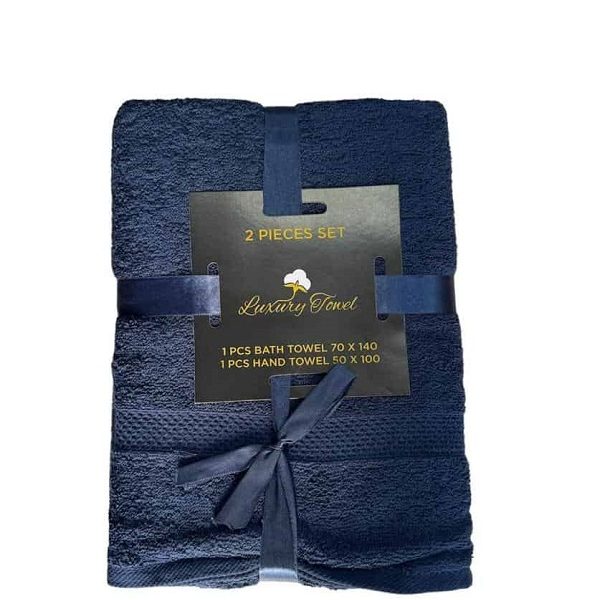 Σετ Πετσέτες 2 Τεμαχίων Μπλε
