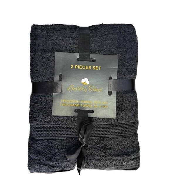 Σετ Πετσέτες 2 Τεμαχίων Γκρι Σκούρο
