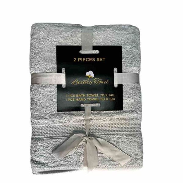 Σετ Πετσέτες 2 Τεμαχίων Γκρι