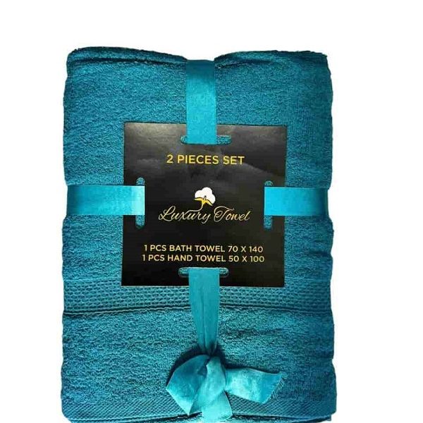 Σετ Πετσέτες 2 Τεμαχίων Πετρόλ