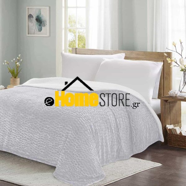 Υπέρδιπλη Κουβέρτα Προβατάκι 220Χ240 Light Grey