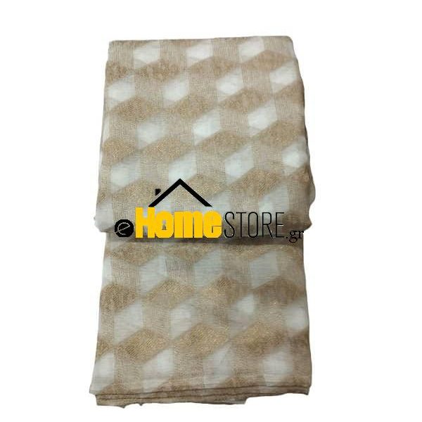 Έτοιμη κουρτίνα με τρέσα μέτριας σκίασης – Γάζα 270X280