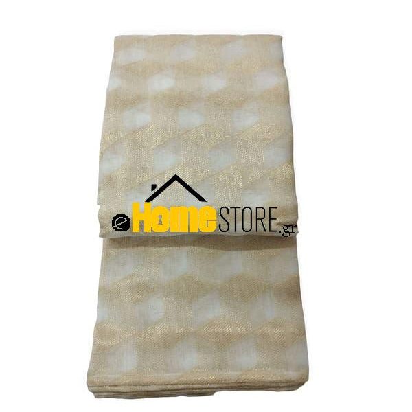 Έτοιμη κουρτίνα με τρέσα μέτριας σκίασης – Γάζα 270X280