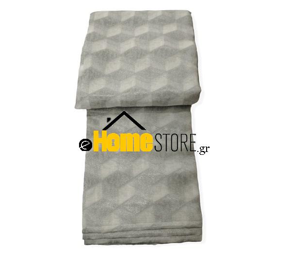 Έτοιμη κουρτίνα με τρέσα μέτριας σκίασης – Γάζα 270X280