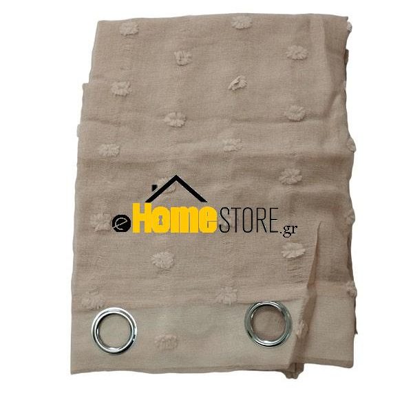 Έτοιμη κουρτίνα με κρίκους μέτριας σκίασης – Γάζα 270X280