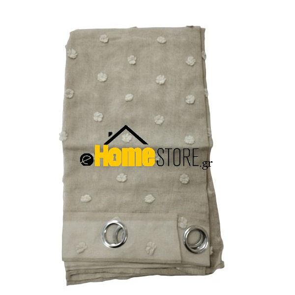 Έτοιμη κουρτίνα με κρίκους μέτριας σκίασης – Γάζα 270X280