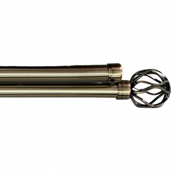 Διπλό Κουρτινόξυλο Inox 160 Εώς 310cm 28mm JHDBX-XONTRODIPLO160-Χρυσό