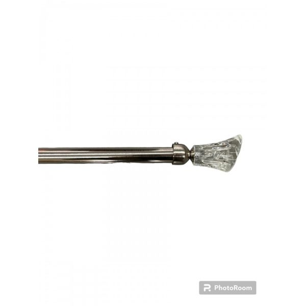 Μονό Κουρτινόξυλο Inox 160 Εώς 310cm 28mm SJSB-XONTROMONO160-Ασημί