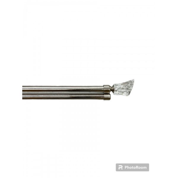 Διπλό Κουρτινόξυλο Inox 160 Εώς 310cm 19mm SJSB-LEPTODIPLO160-Ασημί