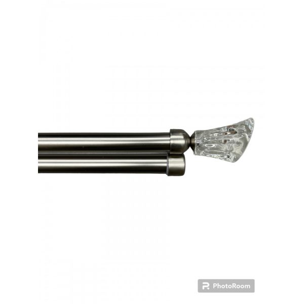 Διπλό Κουρτινόξυλο Inox 160 Εώς 310cm 28mm SJSB-XONTRODIPLO160-Ασημί