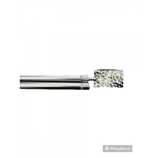 Διπλό Κουρτινόξυλο Inox 160 Εώς 310cm 19mm SDTP-LEPTODIPLO160-Ασημί Ματ
