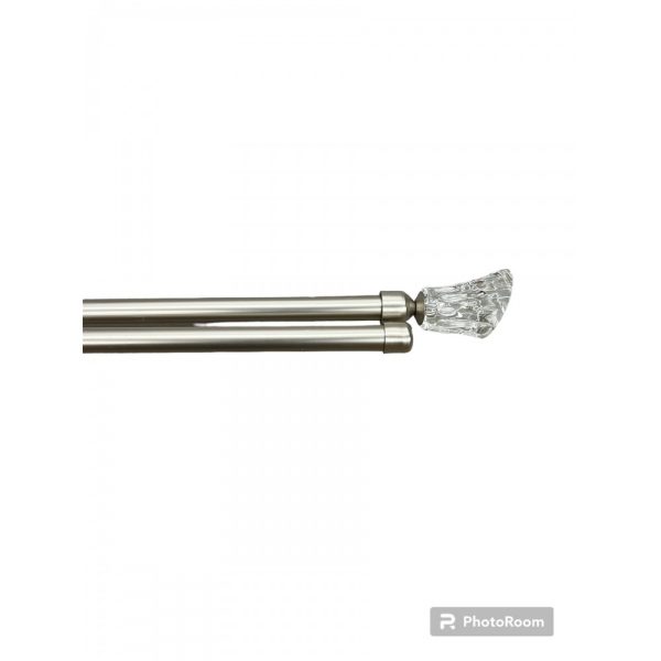 Διπλό Κουρτινόξυλο Inox 160 Εώς 310cm 19mm SJSB-LEPTODIPLO160-Ασημί Ματ