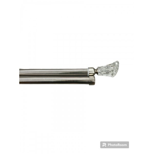 Διπλό Κουρτινόξυλο Inox 160 Εώς 310cm 28mm SJSB-XONTRODIPLO160-Ασημί Ματ