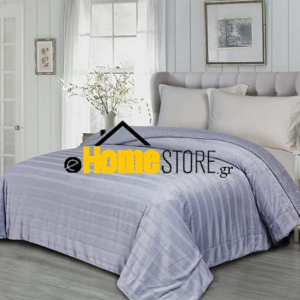Υπέρδιπλη Κουβέρτα Προβατάκι 220Χ240 (Milky Powder - Light Grey)