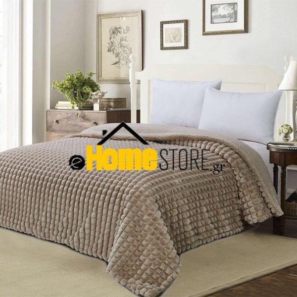 Υπέρδιπλη Κουβέρτα Προβατάκι 220Χ240 (Luxury Rabbit Fur1 - Beige)