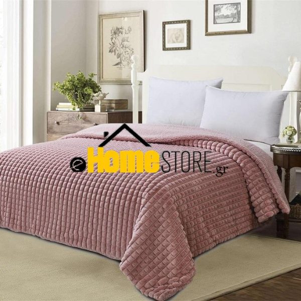 Υπέρδιπλη Κουβέρτα Προβατάκι 220Χ240 (Luxury Rabbit Fur1 - Pink)