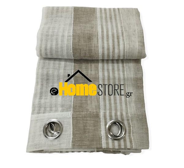 Έτοιμη κουρτίνα με κρίκους μέτριας σκίασης – Λινό 270X280